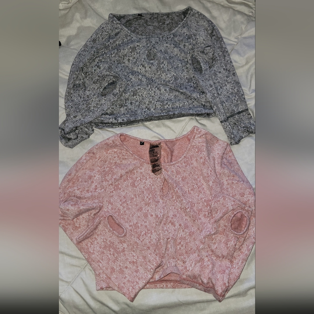 Gymshark Women's Heathered Gray and Pink  Duo Size M